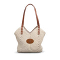 Borsa di Paglia VEDVZA — Tracolla Boho Estiva con Manico in Ecopelle