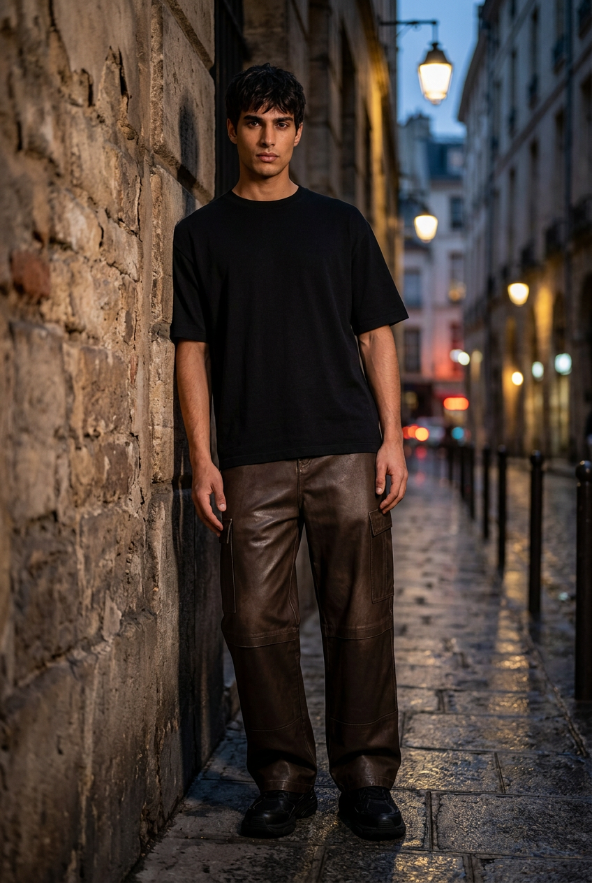 Pantaloni cargo unisex in felpa effetto sbiadito