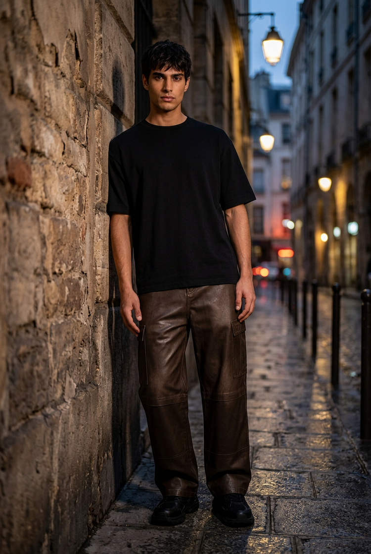 Pantaloni cargo unisex in felpa effetto sbiadito
