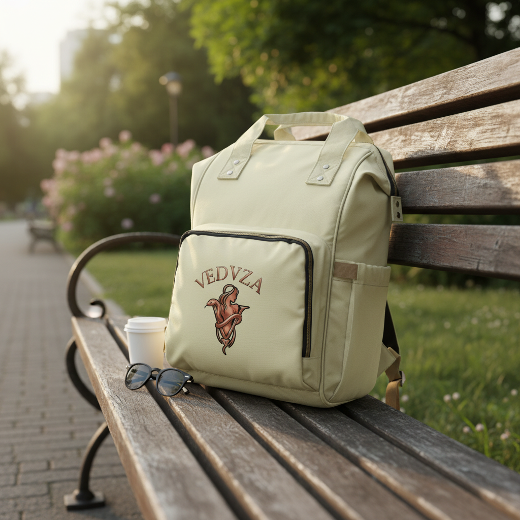 Zaino Donna Multitasca VEDVZA — Borsa Casual Chic Crema con Design a Cuore