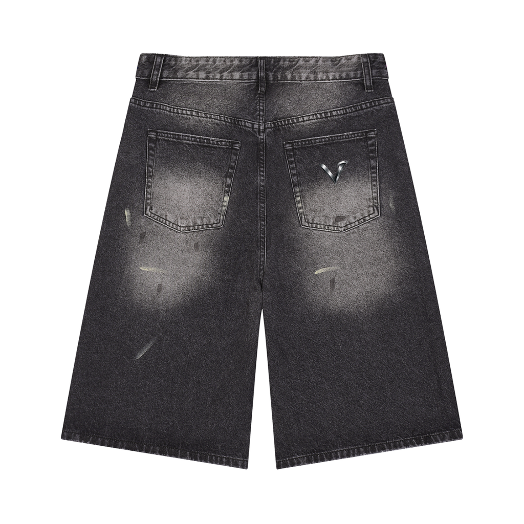 Pantaloncini di Jeans da Uomo a Gamba Larga Vintage