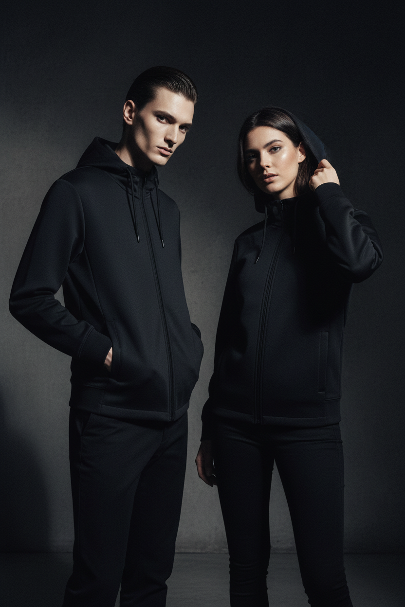 Felpa Unisex Regular Fit con Cappuccio e Zip