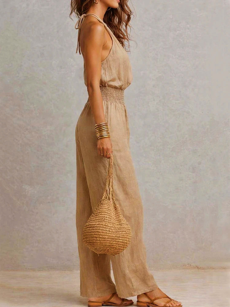 Salopette Donna Wide-Leg – Stile Workwear Retrò, Vita Elastica
