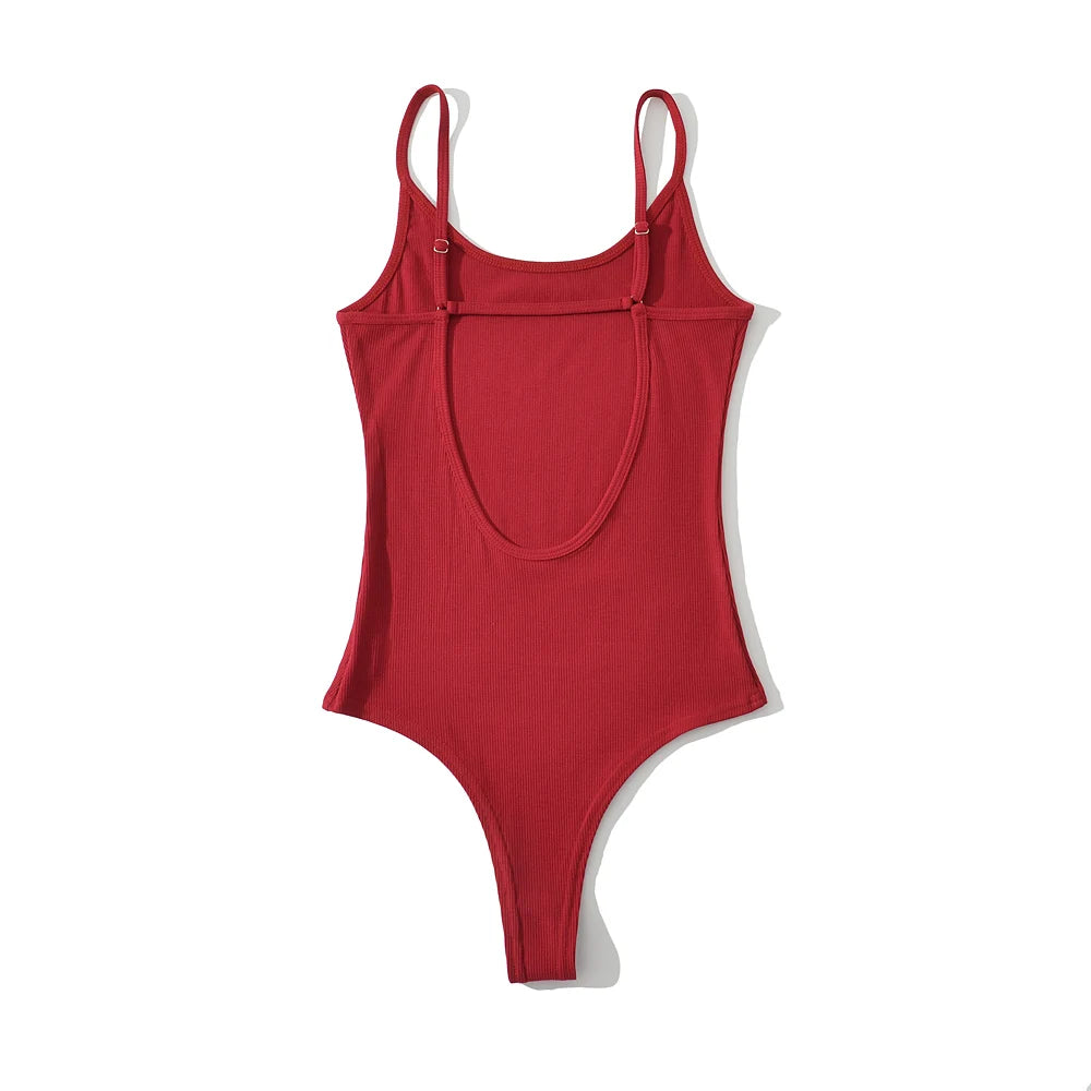 Bodysuit Schiena Scoperta Donna – Top Slim Fit Sexy Y2K Stile Club