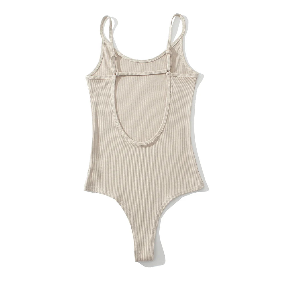 Bodysuit Schiena Scoperta Donna – Top Slim Fit Sexy Y2K Stile Club