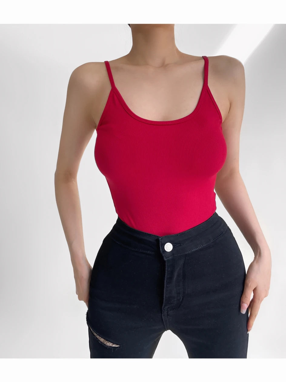 Bodysuit Schiena Scoperta Donna – Top Slim Fit Sexy Y2K Stile Club