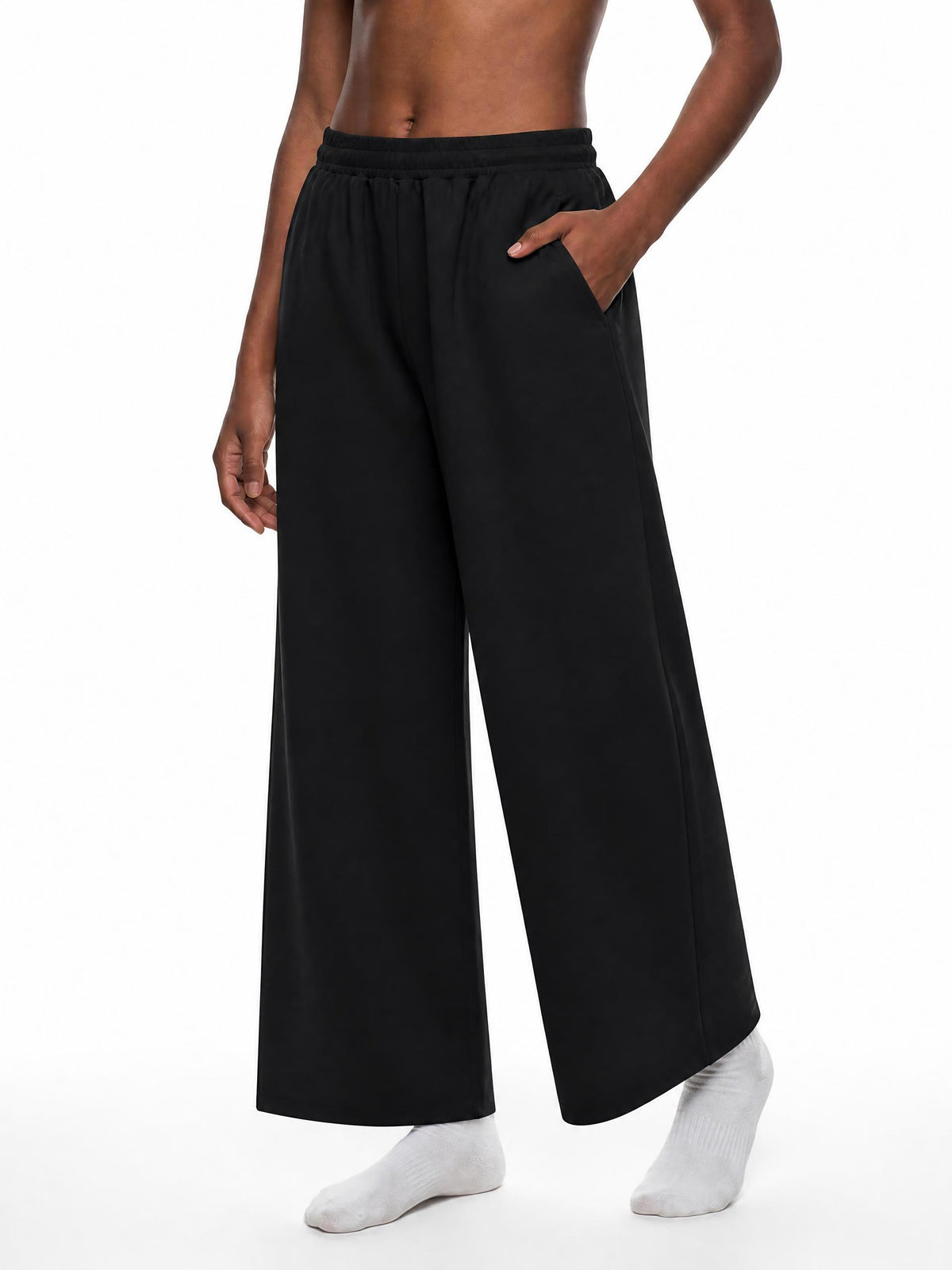 Pantaloni Wide Leg Raw Edge da Donna