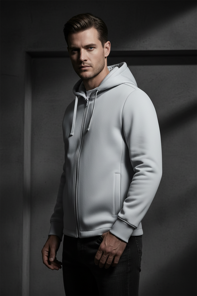 Felpa Unisex Regular Fit con Cappuccio e Zip