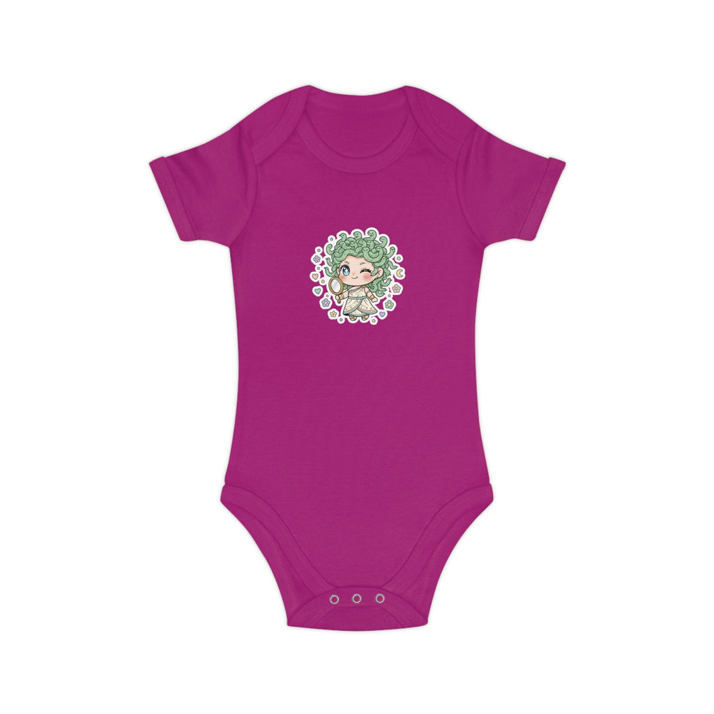 Body Neonato Verde con la piccola Meddy  – Tutina Infant in Cotone Pettinato Organico