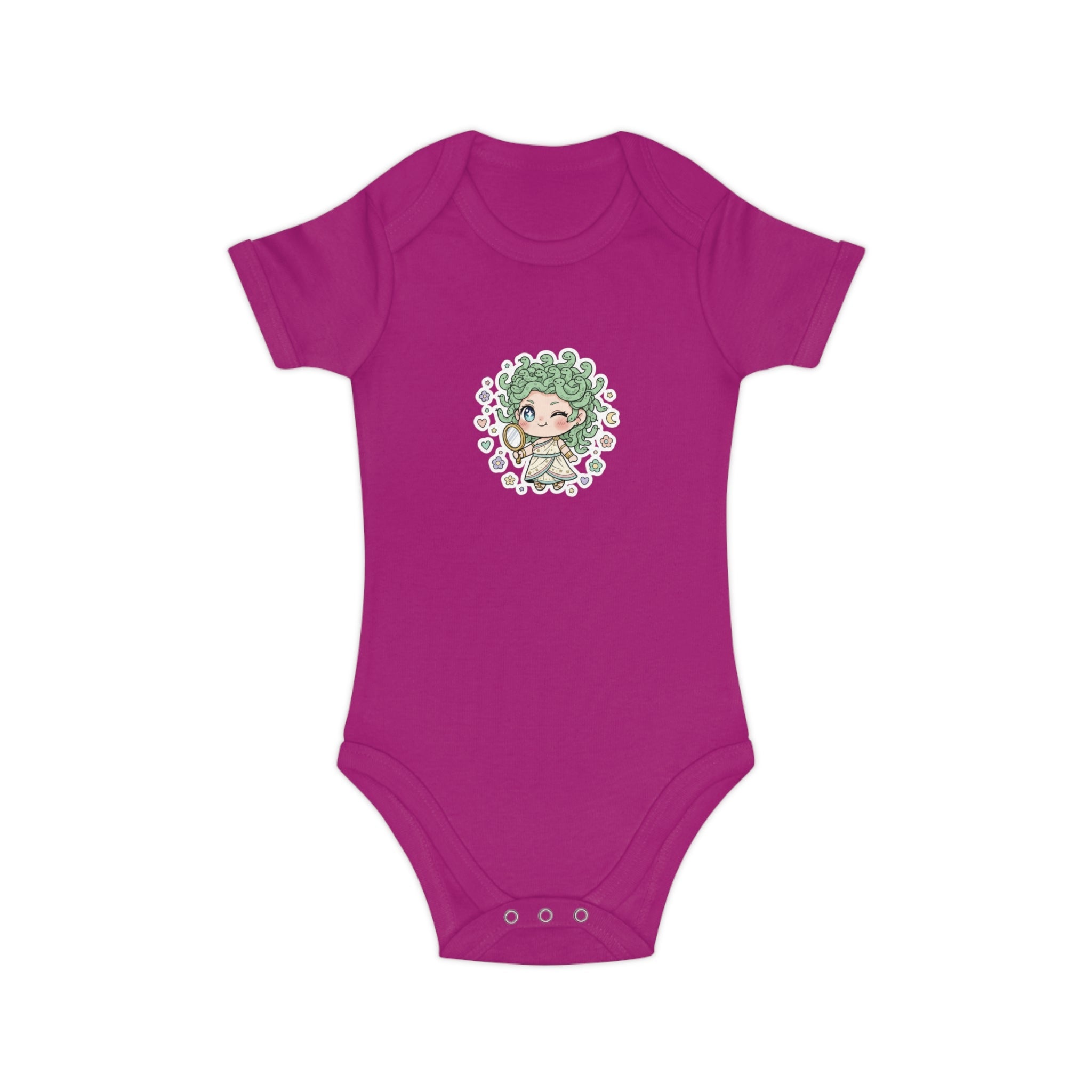 Body Neonato Verde con la piccola Meddy  – Tutina Infant in Cotone Pettinato Organico