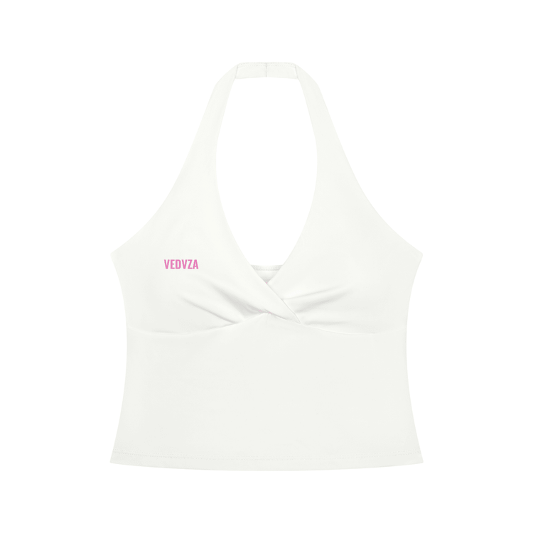 Top corto yoga da donna con scollo incrociato