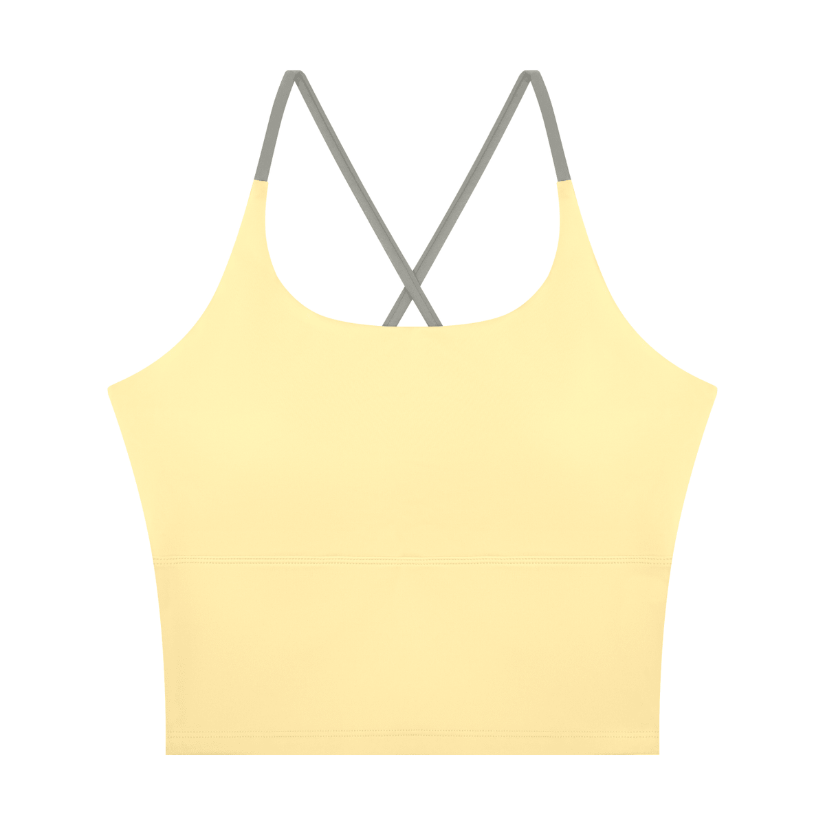 Canotta Yoga Donna Color Block – Scollo U, Crop, con Reggiseno Integrato