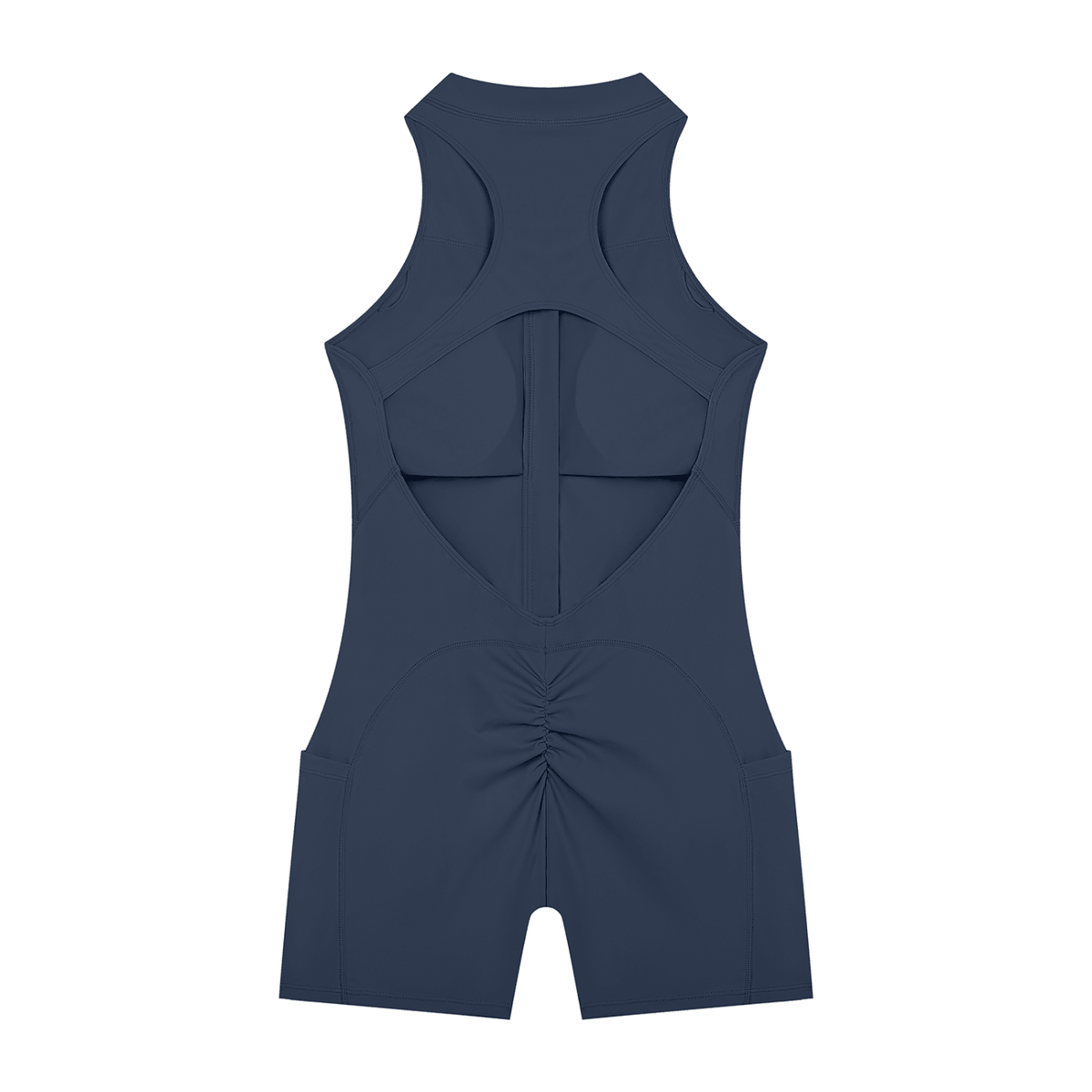 Tutina Yoga Donna con Zip a Quarto – Senza Maniche, Bodycon