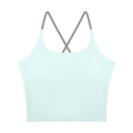 Canotta Yoga Donna Color Block – Scollo U, Crop, con Reggiseno Integrato