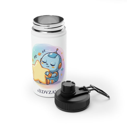 Borraccia Bambini √eddy Robot Stellare — Acciaio Inox con Tappo Sportivo