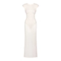 Abito Lungo Bianco Schiena Scoperta – Vestito Bodycon Senza Maniche in Maglia Estate 2026