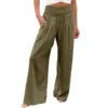 Pantaloni Larghi a Vita Alta – Gamba Ampia, Tinta Unita, Stile Casual Estate
