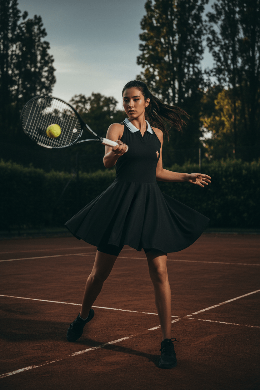 Abito Tennis Donna a Trapezio con Colletto Halter