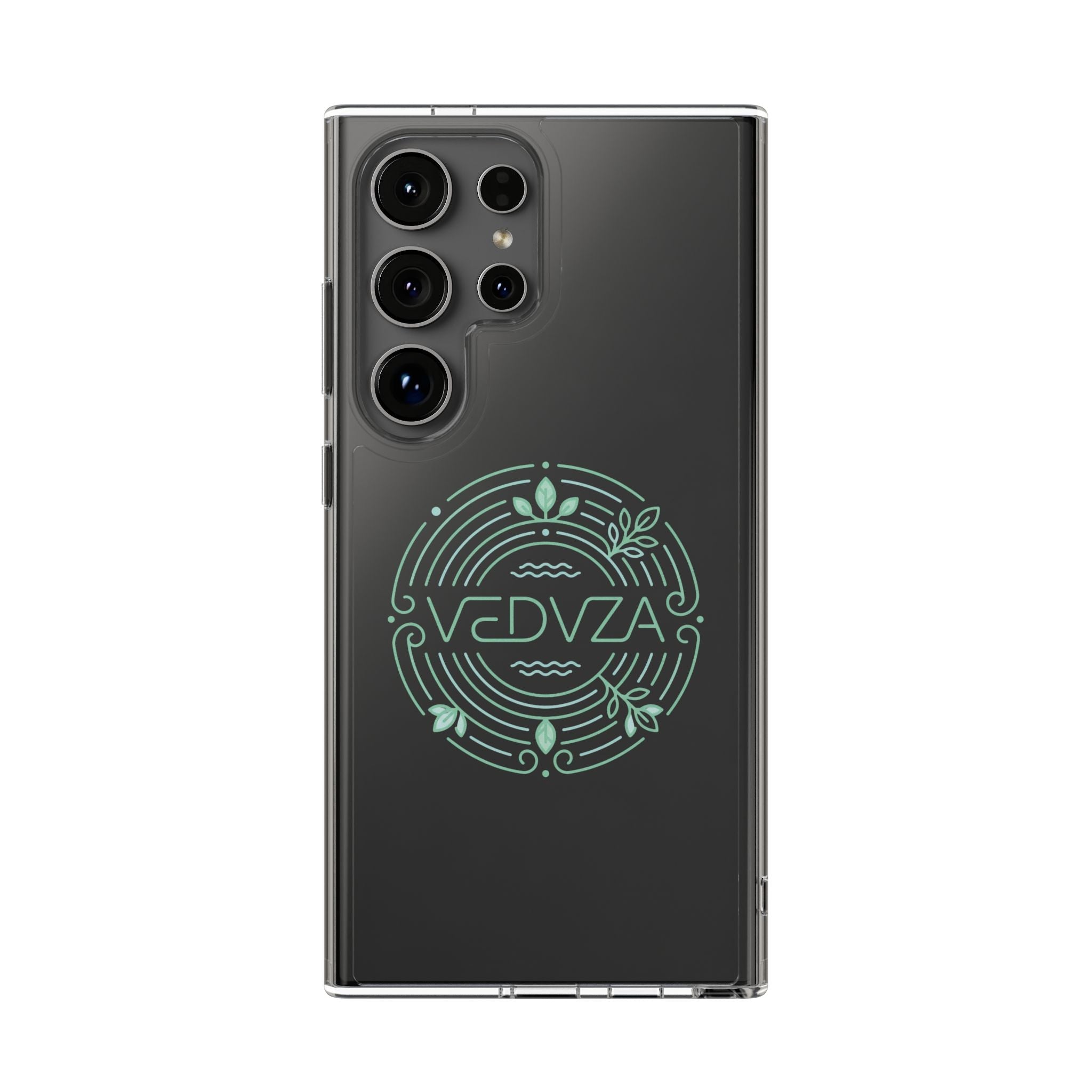 Cover Trasparente Anti-Urto — Design Glow Mint Mandala "VEDVZA"