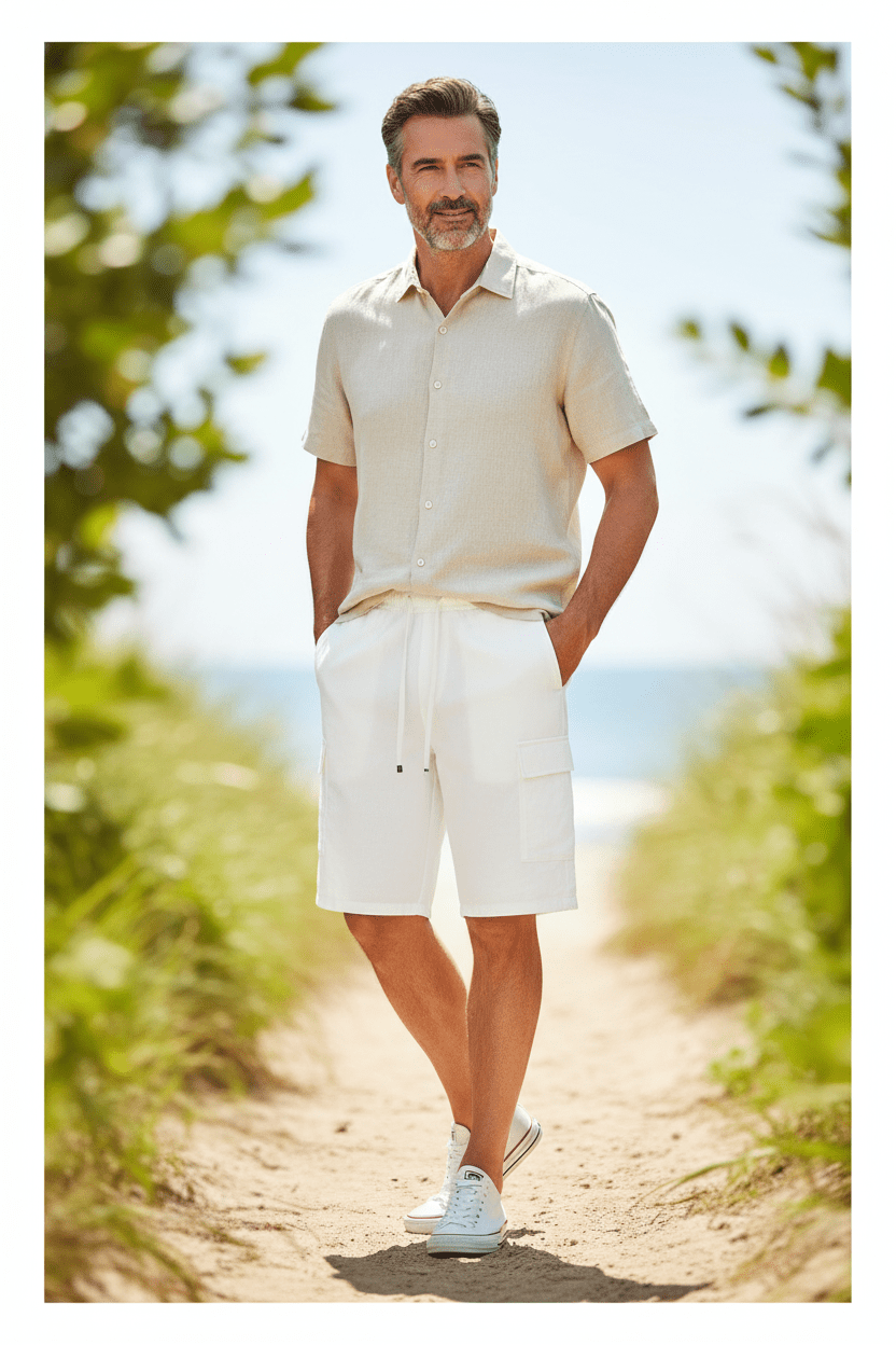 Pantaloncini Cargo Unisex con Coulisse in Vita