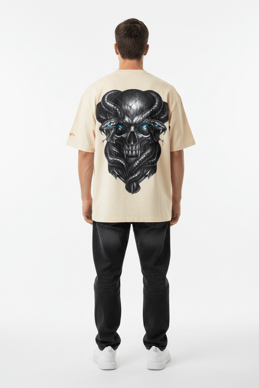 T-shirt streetwear oversize unisex con spalle scese
