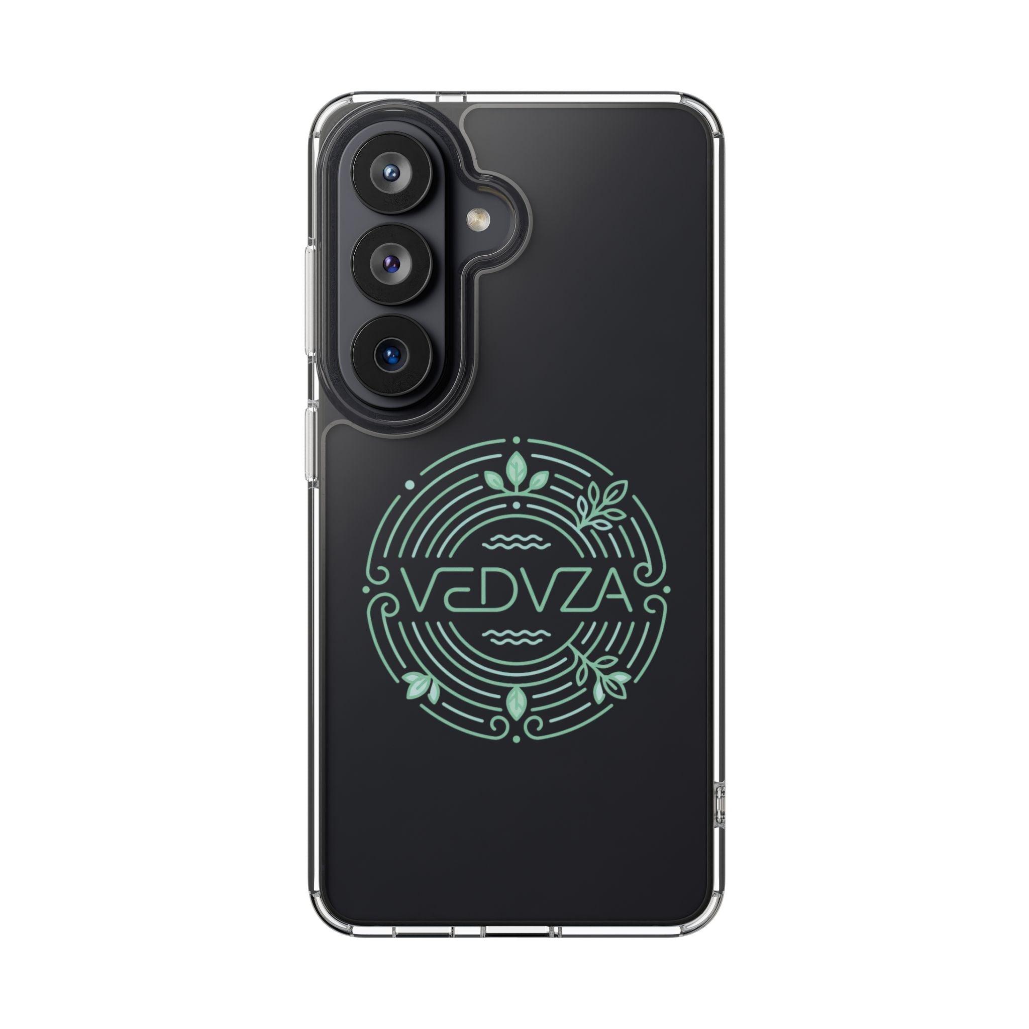 Cover Trasparente Anti-Urto — Design Glow Mint Mandala "VEDVZA"