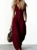 Tuta Jumpsuit Donna Scollo V – Gamba Larga in Lino e Cotone Estate 2026