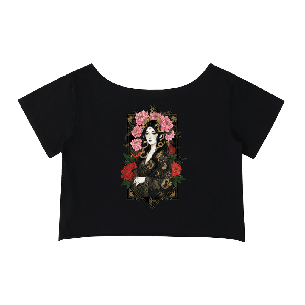 Medusa Sakura Tee — Off-Shoulder Dark Edition