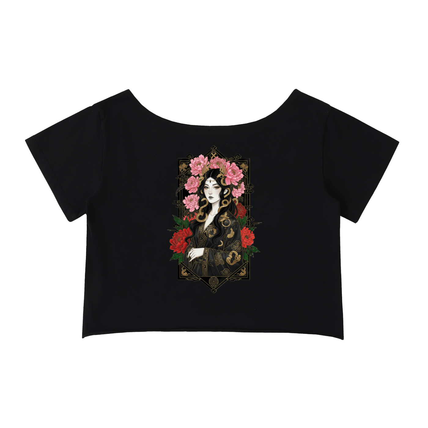 Medusa Sakura Tee — Off-Shoulder Dark Edition