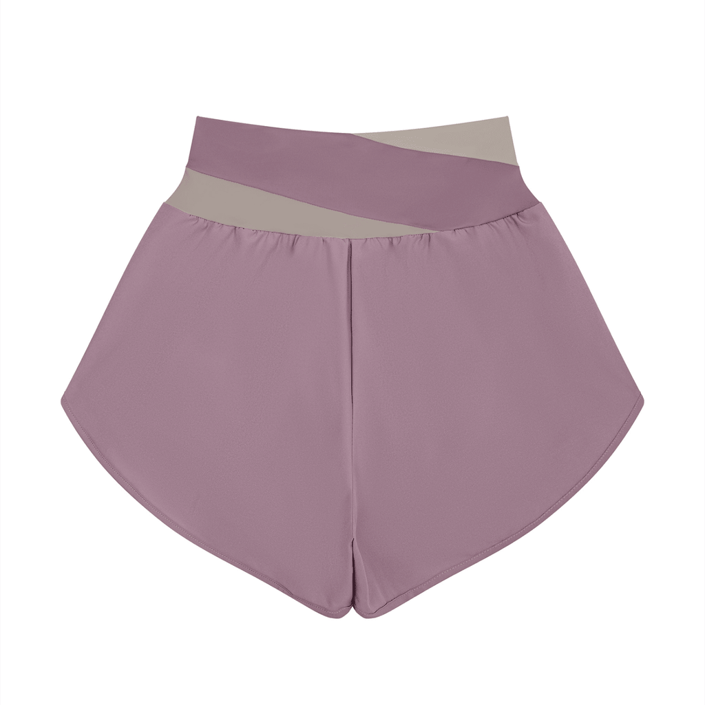Pantaloncini Yoga Donna con Inserti – Vita Alta, Bicolore