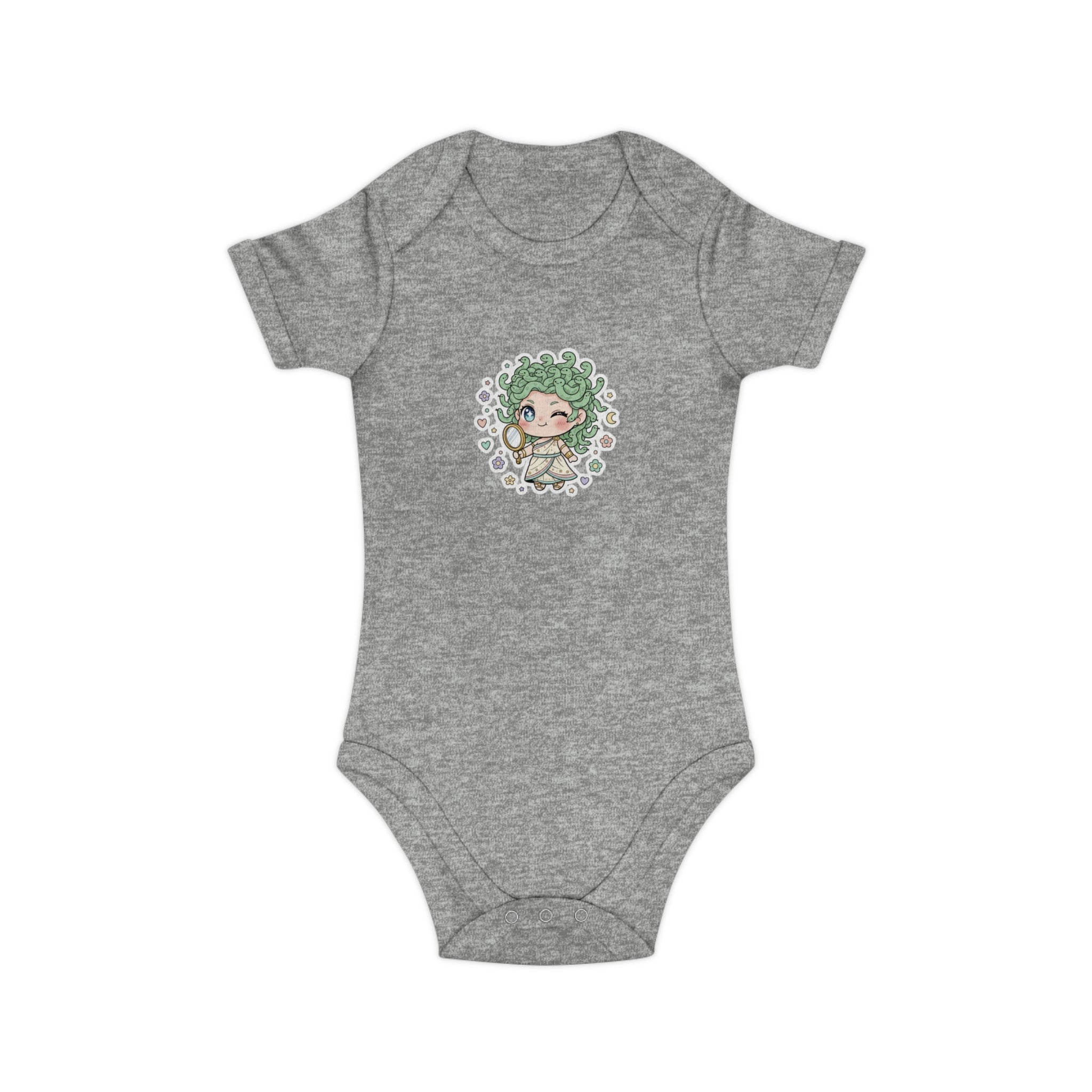 Body Neonato Verde con la piccola Meddy  – Tutina Infant in Cotone Pettinato Organico