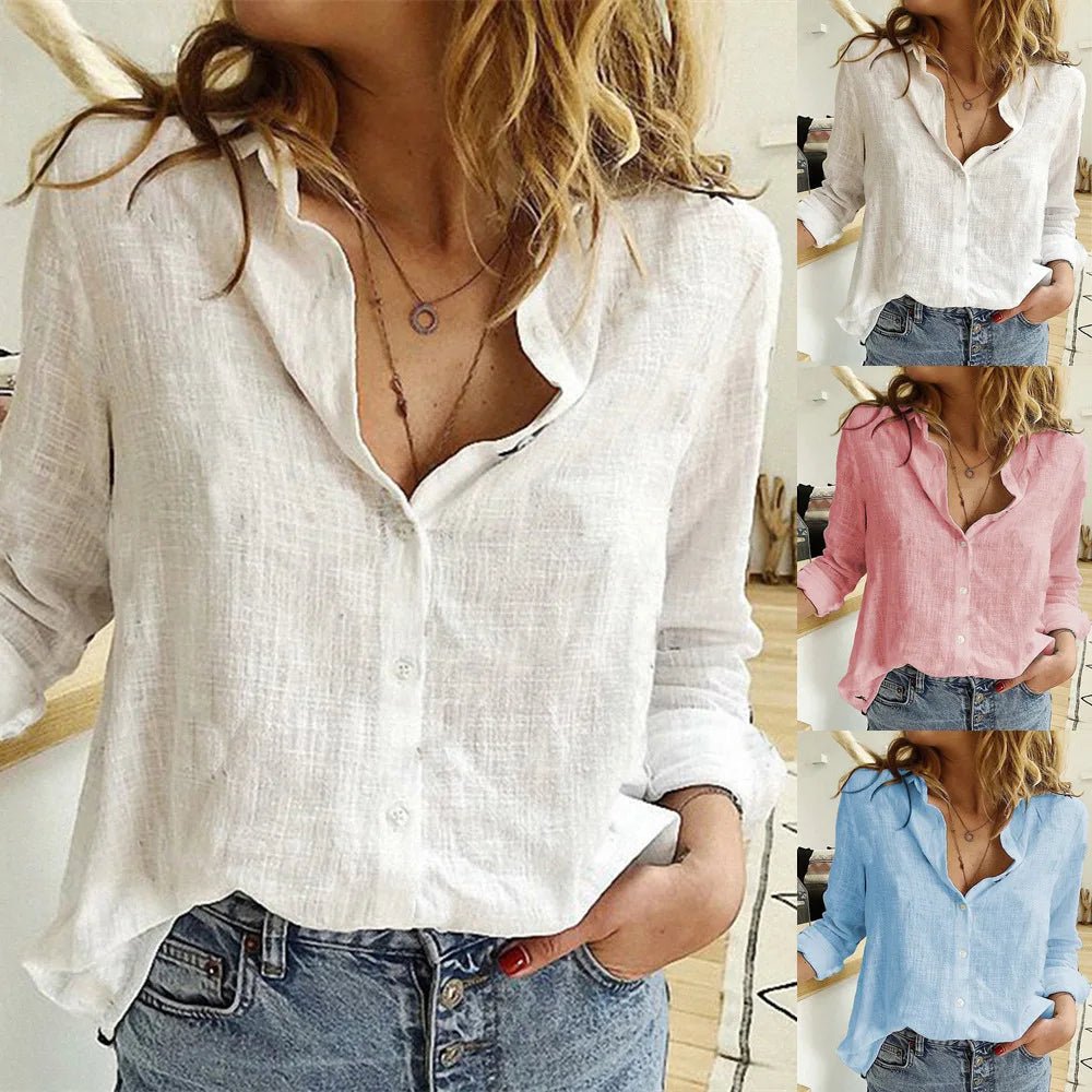Camicia su Misura Donna — Manica Lunga, Colletto Classico, Cotone e Poliestere