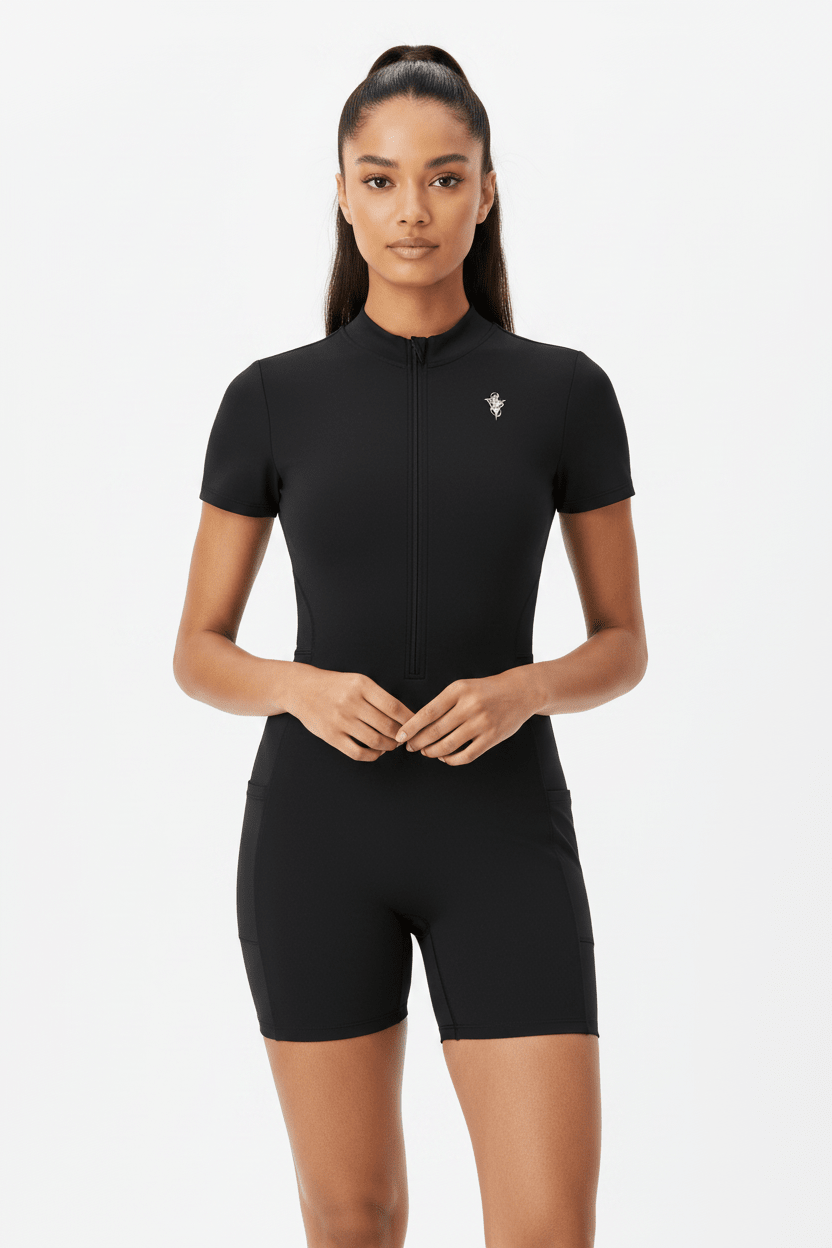 Tutina Donna Manica Corta con Zip