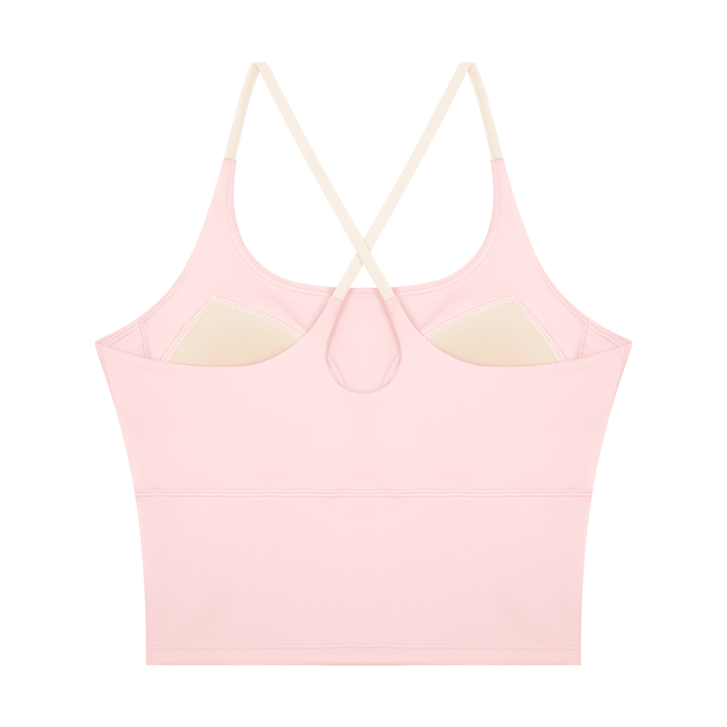 Canotta Yoga Donna Color Block – Scollo U, Crop, con Reggiseno Integrato
