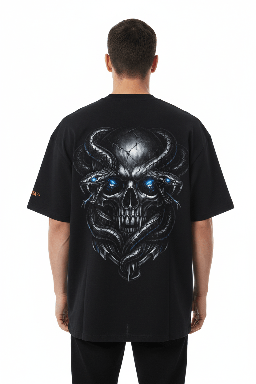 T-shirt streetwear oversize unisex con spalle scese