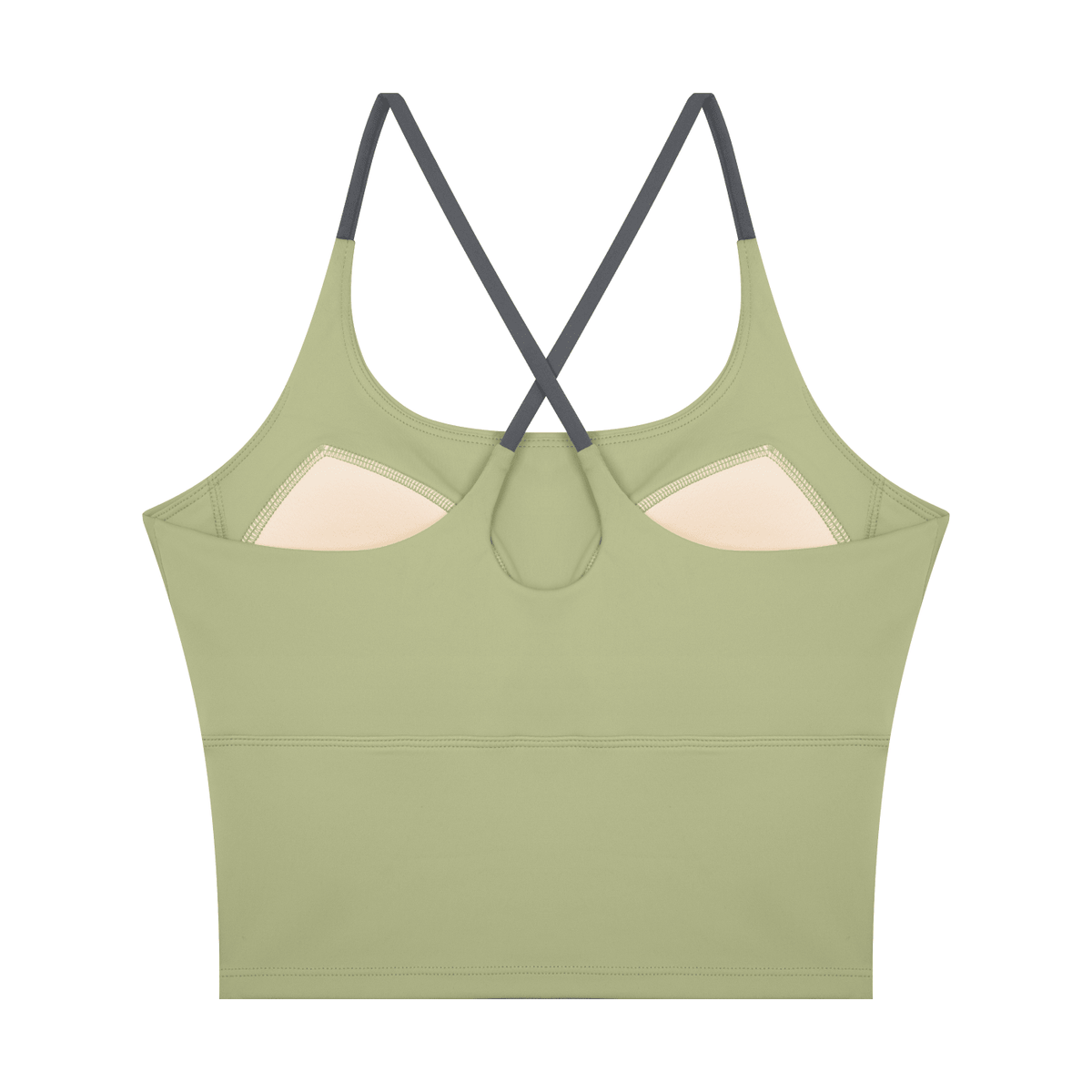 Canotta Yoga Donna Color Block – Scollo U, Crop, con Reggiseno Integrato