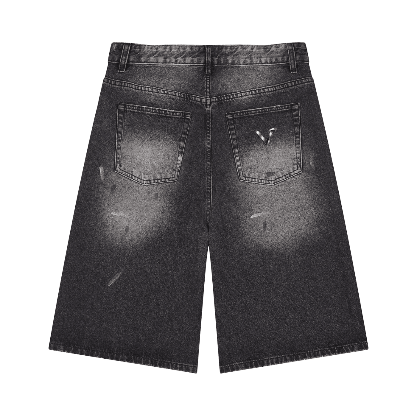 Pantaloncini di Jeans da Uomo a Gamba Larga Vintage