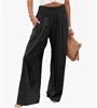Pantaloni Larghi a Vita Alta – Gamba Ampia, Tinta Unita, Stile Casual Estate