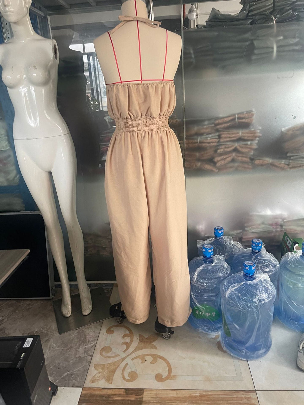 Salopette Donna Wide-Leg – Stile Workwear Retrò, Vita Elastica