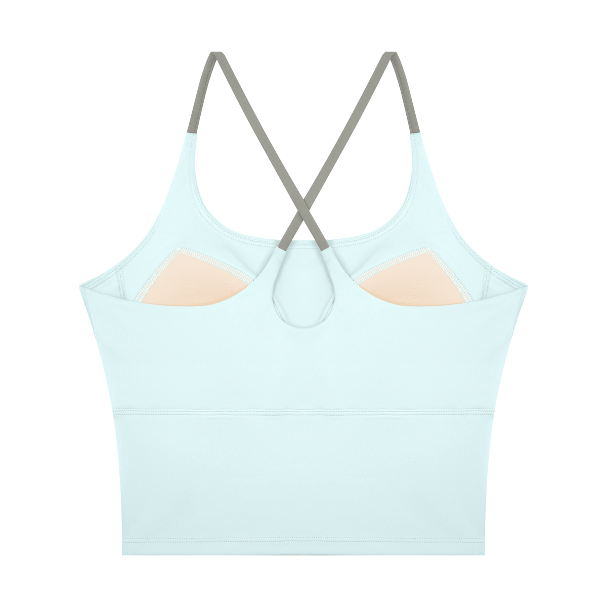 Canotta Yoga Donna Color Block – Scollo U, Crop, con Reggiseno Integrato