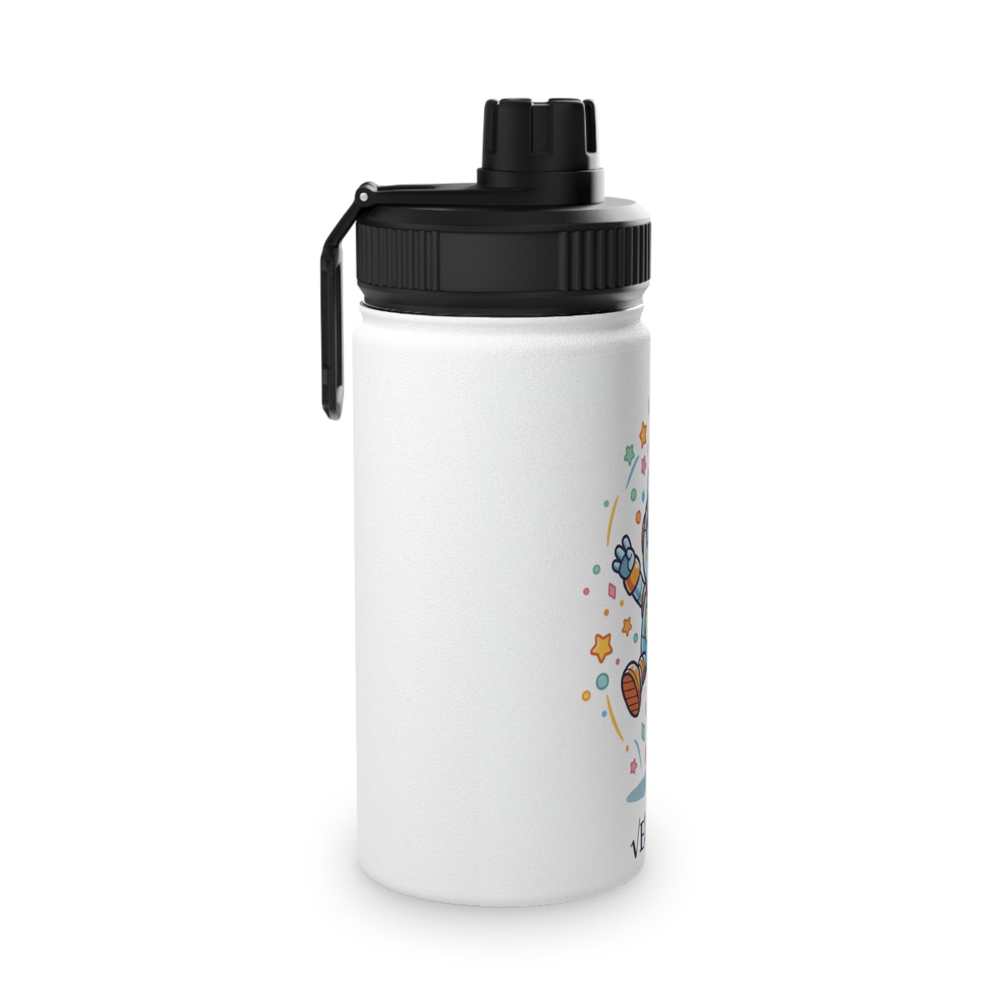Borraccia Bambini √eddy Cartoon — Acciaio Inox con Tappo Sportivo