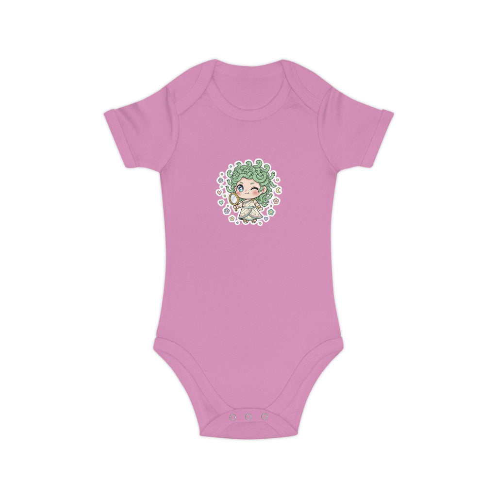 Body Neonato Verde con la piccola Meddy  – Tutina Infant in Cotone Pettinato Organico