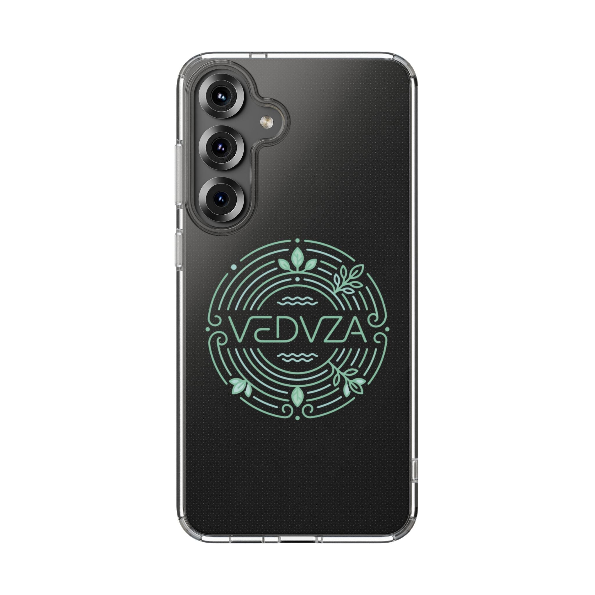 Cover Trasparente Anti-Urto — Design Glow Mint Mandala "VEDVZA"