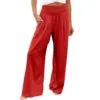 Pantaloni Larghi a Vita Alta – Gamba Ampia, Tinta Unita, Stile Casual Estate