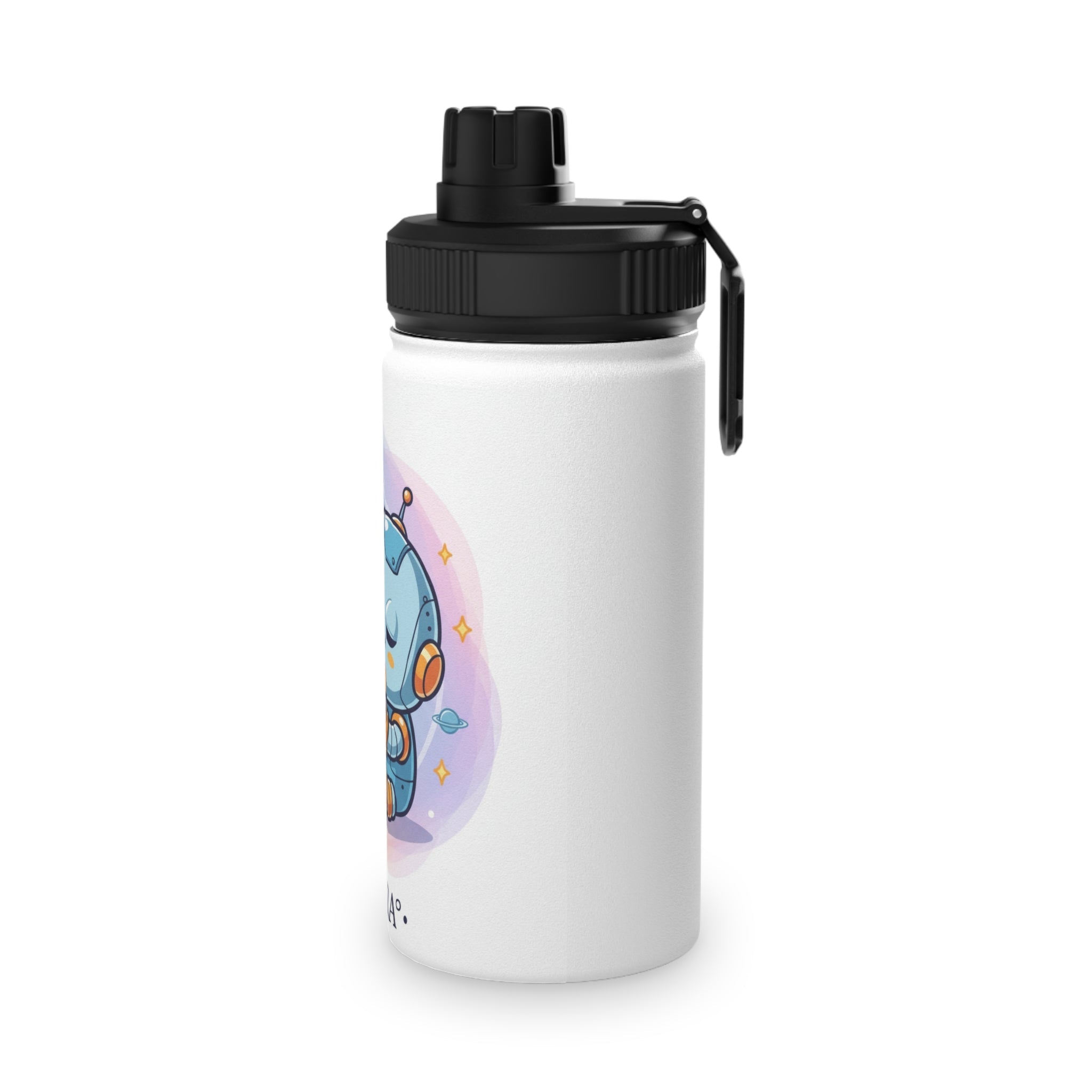 Borraccia Bambini √eddy Robot Stellare — Acciaio Inox con Tappo Sportivo