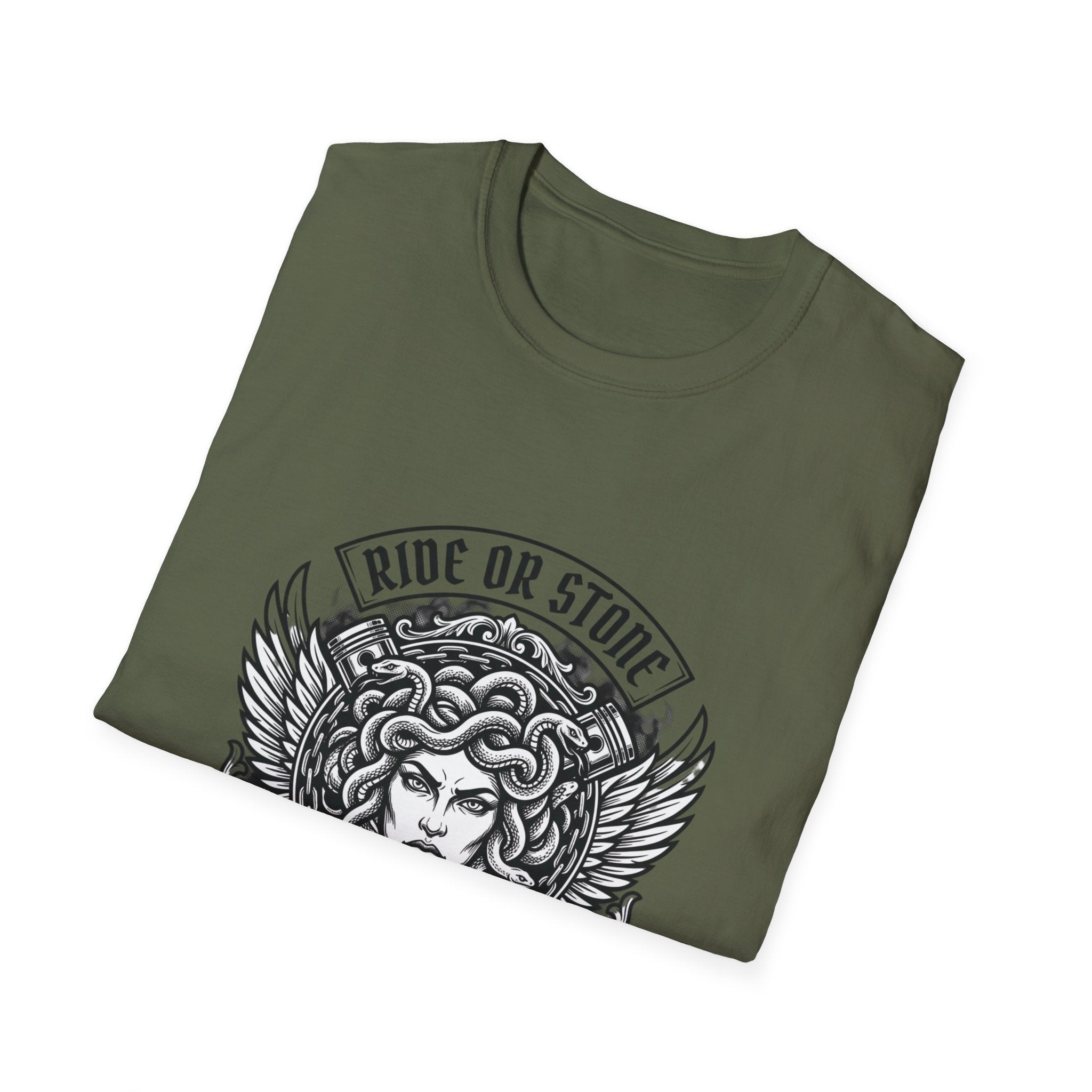 T-Shirt Grafica Testa di Medusa — Tee Gotica Mitologica