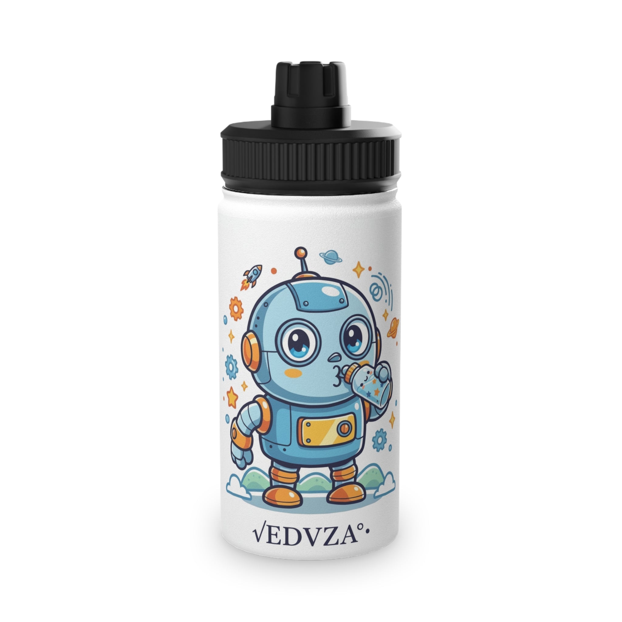 Borraccia Bambini √eddy Space Bot — Acciaio Inox con Tappo Sportivo
