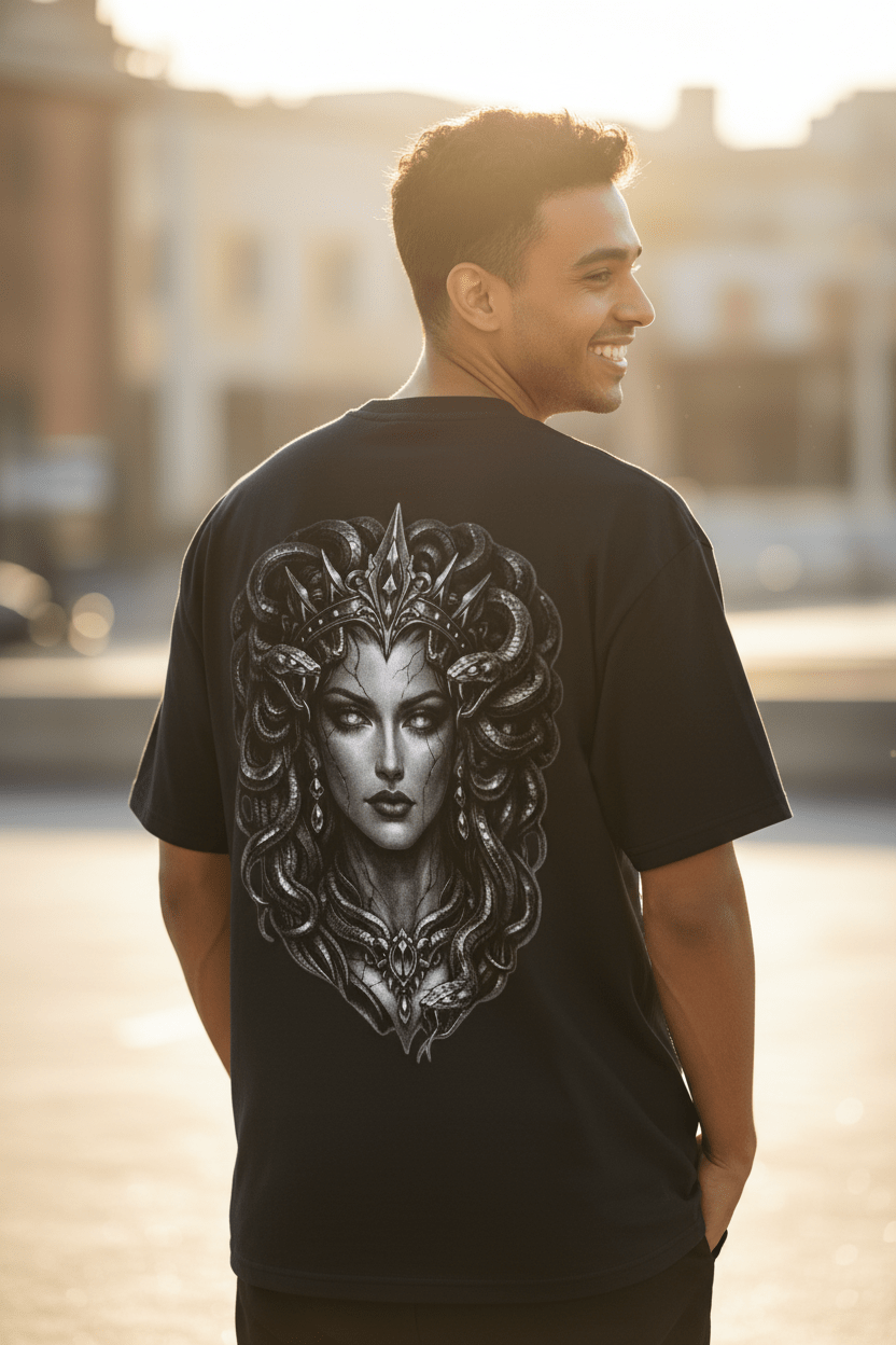 T-shirt Streetwear Oversize Unisex con Spalle Scese