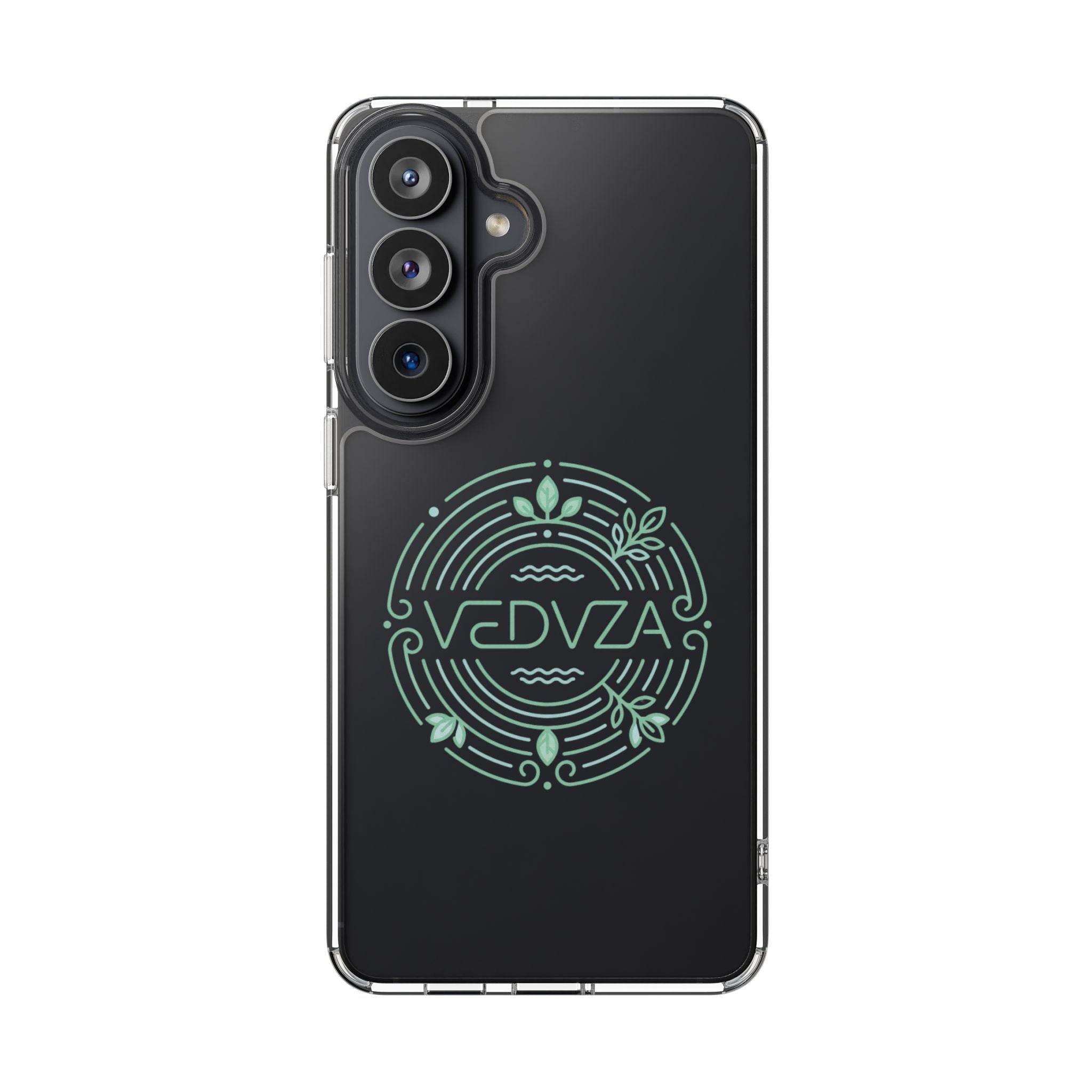 Cover Trasparente Anti-Urto — Design Glow Mint Mandala "VEDVZA"