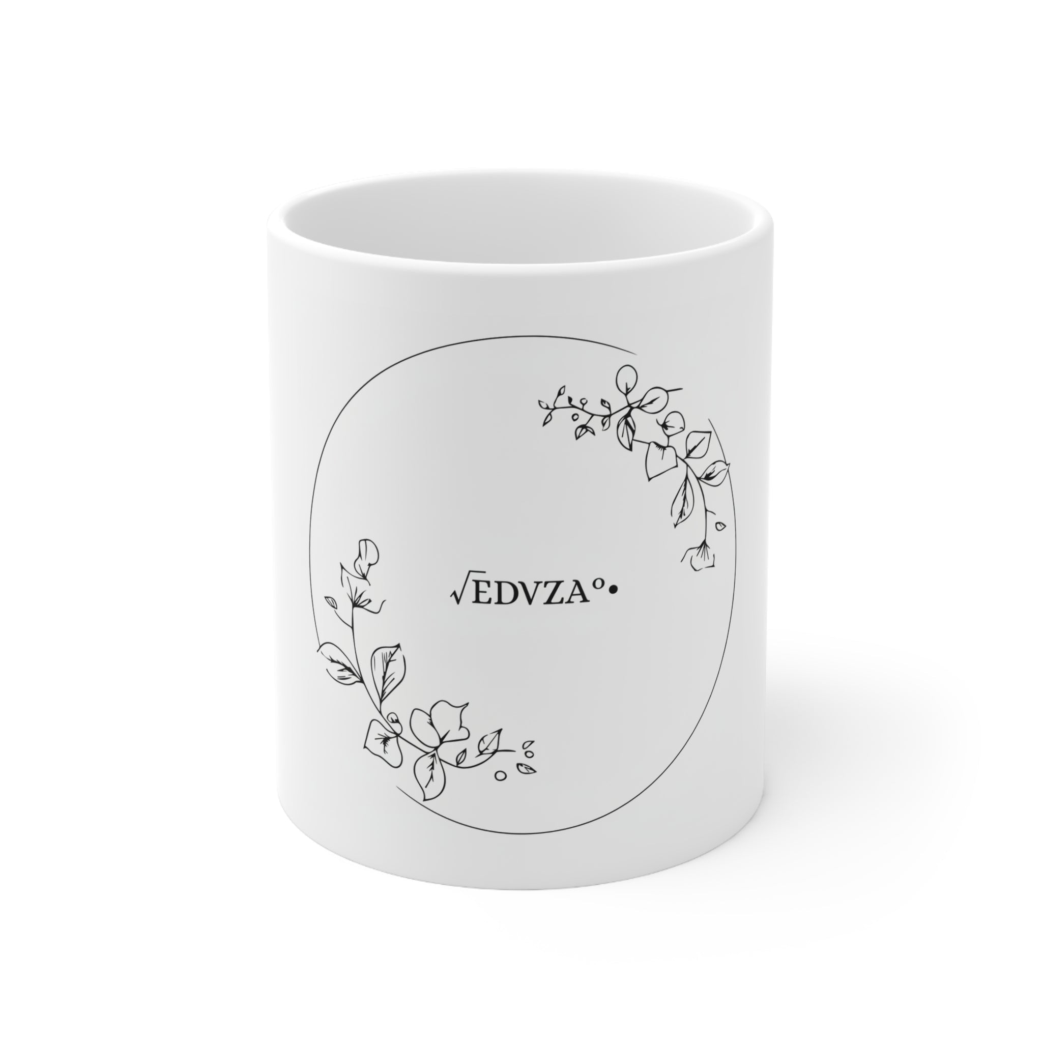 Tazza in Ceramica Bianca √EDVZA°• — Decorazione Floreale 11oz & 15oz
